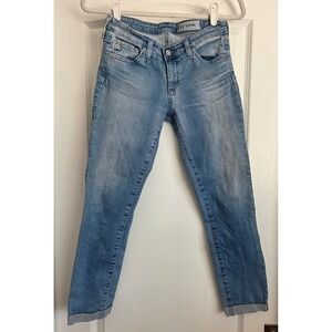 AG Adriano Goldschmied Stilt RollUp Straight Cigarette Leg Denim Jeans Sz 27 USA